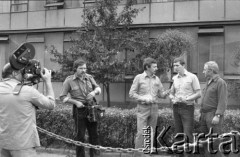 Sierpień 1980, Katowice, Polska.
Strajk ostrzegawczy w Kopalni Węgla Kamiennego 