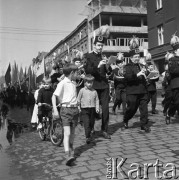 1.05.1968, Katowice, Polska.
Orkiestra górnicza z kopalni 