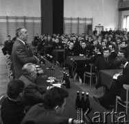 1971, Mysłowice, woj. Katowice, Polska.
I Sekretarz KC PZPR Edward Gierek podczas spotkania z górnikami w kopalni 