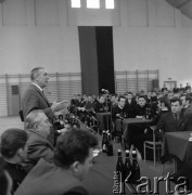 1971, Mysłowice, woj. Katowice, Polska.
I Sekretarz KC PZPR Edward Gierek podczas spotkania z górnikami w kopalni 