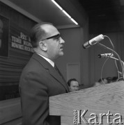 1971, Katowice, Polska.
Konferencja Komitetu Wojewódzkiego PZPR z udziałem Jana Szydlaka, członka Biura Politycznego KC PZPR.
Fot. Kazimierz Seko, zbiory Ośrodka KARTA