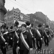 1.05.1978, Katowice, Polska.
Pochód pierwszomajowy, górnicy z Kopalni Węgla Kamiennego 