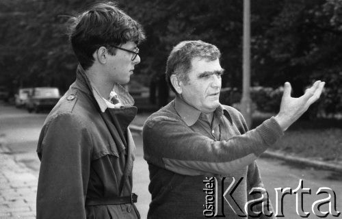 Sierpień 1979, Warszawa, Polska.
Reżyser Janusz Morgenstern (z prawej) podczas realizacji filmu telewizyjnego pt. 
