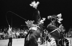 26.05.1983, Warszawa, Polska.
Tresura koni na arenie cyrku 