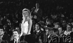 2.08.1986, Sopot, Polska.
Opera Leśna, finał wyborów Miss Polonia, na widowni Miss Świata i Miss Świata 1985 - Holmfridur 