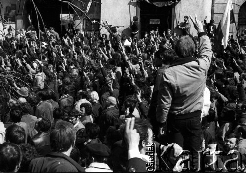 1.05.1982, Warszawa, Polska.
Stan wojenny - niezależna manifestacja 