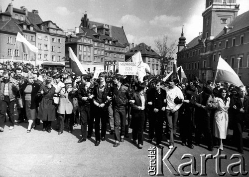 1.05.1982, Warszawa, Polska.
Stan wojenny - niezależna manifestacja 