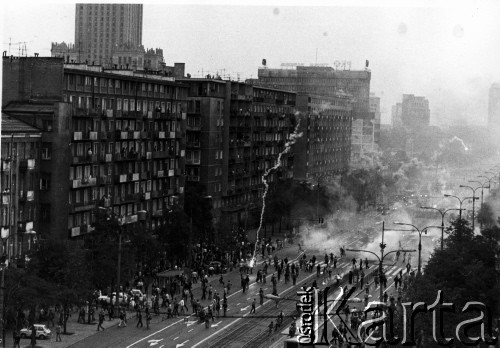 31.08.1982, Warszawa, Polska.
Manifestacje w drugą rocznicę podpisania porozumień sierpniowych.
Fot. NN, zbiory Ośrodka KARTA
