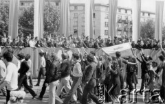 1.05.1983, Wrocław, Polska.
Stan wojenny - niezależny pochód pierwszomajowy, zorganizowany przez podziemne struktury 