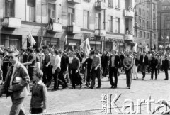 1.05.1983, Wrocław, Polska.
Stan wojenny - niezależny pochód pierwszomajowy, zorganizowany przez podziemne struktury 