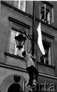 3.05.1982, Warszawa, Polska.
Stan wojenny - niezależna manifestacja solidarnościowa na Starym Mieście.
Fot. NN, zbiory Ośrodka KARTA