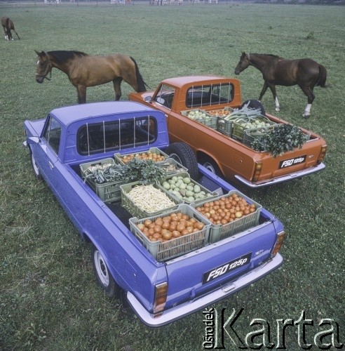 Lata 70.-80., Polska.
Fotografia reklamowa Polskiego Fiata 125p w wersji Pick-up.
Fot. Bogdan Łopieński, zbiory Ośrodka KARTA