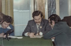 10.11.1980, Warszawa, Polska.
Lech Wałęsa podczas rozmów związanych z rejestracją NSZZ 
