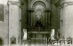 Sierpień 1944, Góra Karmel, Palestyna.
Ołtarz główny ze statuą Matki Boskiej Szkaplerznej. 
Fot. Adam Lipiński, zbiory Ośrodka KARTA, Pogotowie Archiwalne [PA_033], przekazał Piotr Balcer.