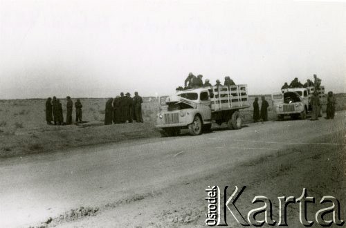 Listopad 1942, Irak.
Żołnierze 2 Korpusu Polskiego w czasie postoju na pustyni w drodze do Palestyny.
Fot. NN, zbiory Ośrodka KARTA, Pogotowie Archiwalne [PA_033], przekazał Piotr Balcer