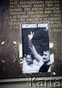 29.12.1989, Praga, Czechosłowacja..
Pomnik św. Wacława, plakat.
Fot. Dominik Księski, zbiory Ośrodka KARTA