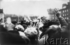 29.11.1987, Gdańsk, Polska.
Bojkot referendum. Manifestanci na ulicy.
Fot. NN, Archiwum Federacji Młodzieży Walczącej, zbiory Ośrodka KARTA