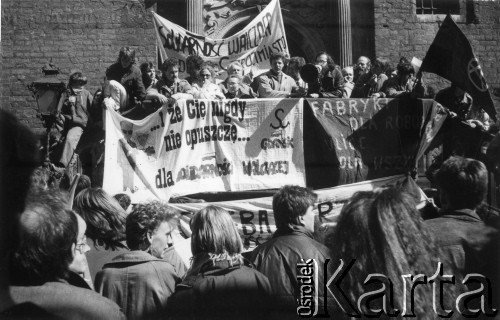 1.05.1989, Gdańsk, Polska.
Manifestacja z udziałem Federacji Młodzieży Walczącej i Solidarności Walczącej.
Fot. NN, Archiwum Federacji Młodzieży Walczącej, zbiory Ośrodka KARTA