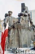 Przed 20.07.1985, Warszawa, Polska.
Montaż Pomnika Poległym w Służbie i Obronie Polski Ludowej (tzw. 