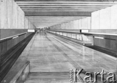 1983, Warszawa, Polska.
Projekt jednej ze stacji I linii metra.
Fot. Edward Grochowicz, zbiory Ośrodka KARTA
