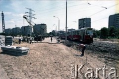 12.07.1987, Warszawa, Polska.
Budowa I linii metra prawdopodobnie przy stacji Wierzbno.
Fot. Edward Grochowicz, zbiory Ośrodka KARTA