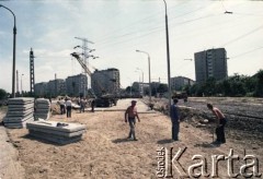 12.07.1987, Warszawa, Polska.
Budowa I linii metra prawdopodobnie przy stacji Wierzbno.
Fot. Edward Grochowicz, zbiory Ośrodka KARTA