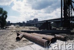12.07.1987, Warszawa, Polska.
Budowa I linii metra wzdłuż al. Komisji Edukacji Narodowej.
Fot. Edward Grochowicz, zbiory Ośrodka KARTA