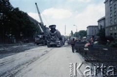 12.07.1987, Warszawa, Polska.
Budowa I linii metra - stacja Racławicka.
Fot. Edward Grochowicz, zbiory Ośrodka KARTA