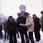 Lata 80., Warszawa, Polska.
Budowa I linii metra. Prawdopodobnie pracownicy Generalnej Dyrekcji Budowy Metra.
Fot. Edward Grochowicz, zbiory Ośrodka KARTA