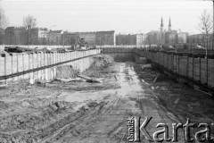 1986, Warszawa, Polska.
Budowa I linii metra na odcinku Pole Mokotowskie - Politechnika.
Fot. Edward Grochowicz, zbiory Ośrodka KARTA