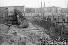 1986, Warszawa, Polska.
Budowa I linii metra na odcinku Pole Mokotowskie - Politechnika.
Fot. Edward Grochowicz, zbiory Ośrodka KARTA