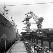 Około 1966, Gdańsk, Polska.
Stocznia Gdańska (od 15.04.1967 Stocznia Gdańska im. Lenina). Budowa trawlera 