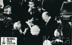 11.12.1983, Oslo, Norwegia.
Wręczenie Pokojowej Nagrody Nobla dla Lecha Wałęsy. Nagrodę odebrała Danuta Wałęsowa i syn. 
Fot. NN, zbiory Ośrodka KARTA