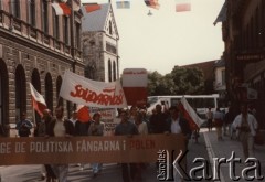 22-25.08.1986, Lund, Szwecja. 
Demonstracja prosolidarnościowa podczas europejskiego zjazdu CSSO - 