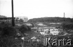 1985-1990, Warszawa, Polska.
Park Olszyna, budowa trasy Armii Krajowej.
Fot. Artur Polit, zbiory Fundacji Ośrodka KARTA