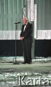 03.03.2003, Warszawa, Polska.
Gala Nagród Akademii Telewizyjnej Wiktory 2002 w Teatrze Wielkim, n/z Jan Nowak-Jeziorański.
Fot. Artur Polit, zbiory Fundacji Ośrodka KARTA