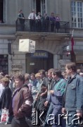 09.05.1995, Warszawa, Polska.
Demonstracja robotników Zakładów Mechanicznych Ursus na Nowym Świecie.
Fot. Artur Polit, zbiory Fundacji Ośrodka KARTA