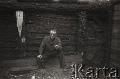 1955-1957, Workuta, Komi ASRR, ZSRR.
Łagiernik pracujący w kopalni. 
Fot. Eugeniusz Cydzik, udostępnił Eugeniusz Cydzik w ramach projektu 