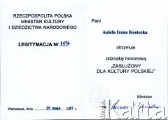25.05.2007, Warszawa, Polska.
Odznaka honorowa 