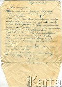 6.05.1945, Zdołbunów, Ukraińska SRR, ZSRR.
List powiadamiający o śmierci ojca Ireny Horoszko.
Zbiory Archiwum Historii Mówionej Ośrodka KARTA i Domu Spotkań z Historią, udostępniła Irena Horoszko w ramach projektu 